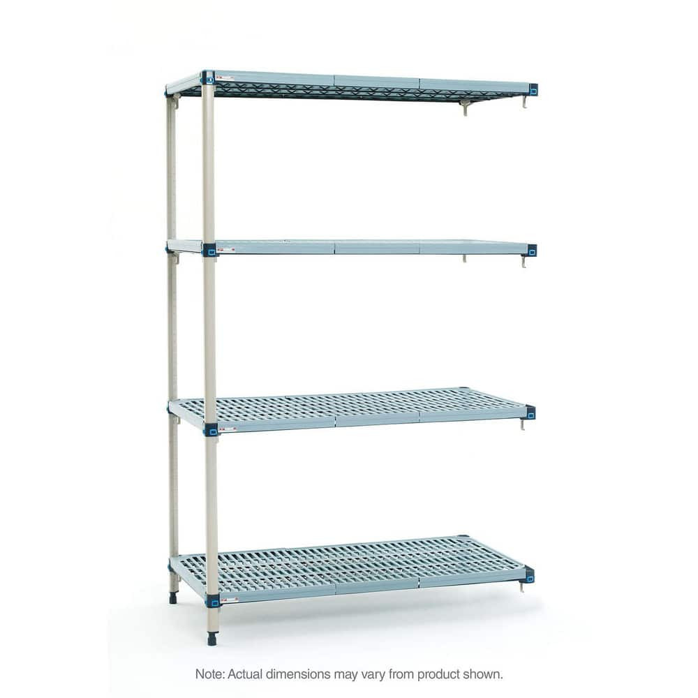Metro MQ-184874G-A-4 Plastic Shelving; Shelving Type: Add-on ; Shelf Style: Ventilated ; Shelf Type: Adjustable ; Shelf Capacity: 2000lb ; Overall Height: 74.1875in ; Overall Width: 48