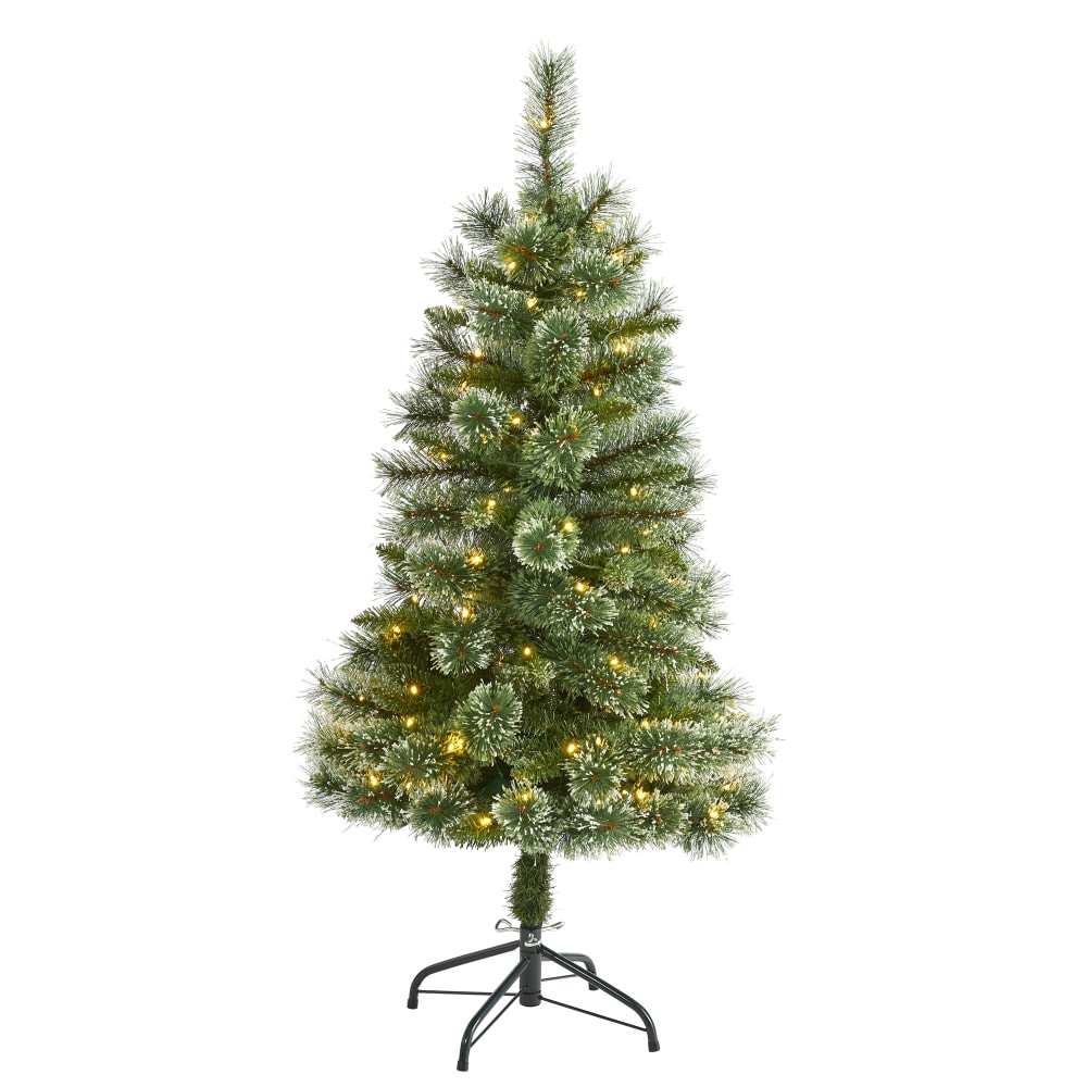 NEARLY NATURAL INC. T1633 Nearly Natural Wisconsin Slim Snow Tip Pine Artificial Christmas Tree, 4ft