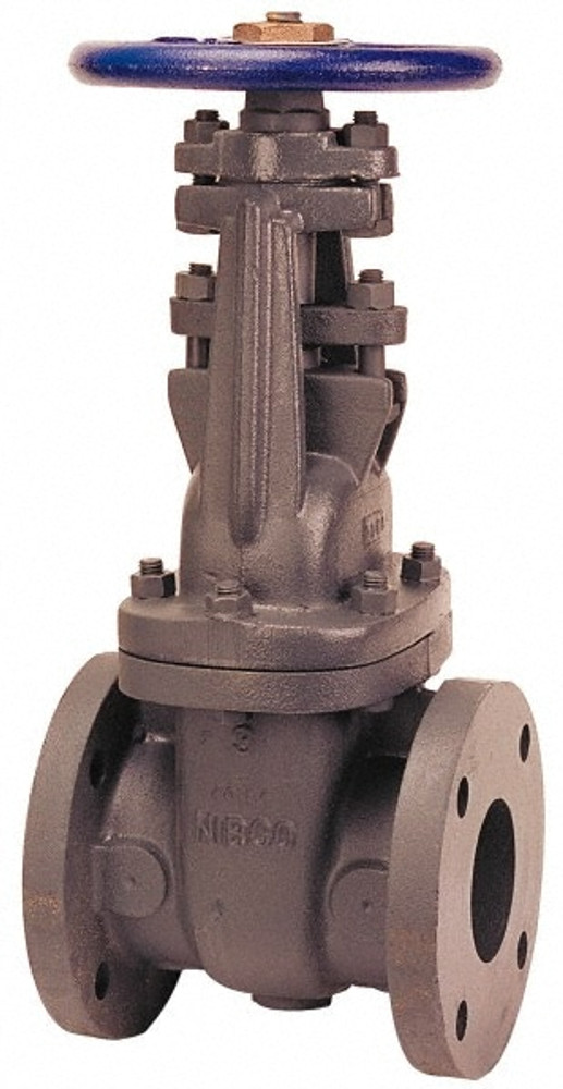 NIBCO NHA30TF Gate Valve: OS & Y with Polytetrafluoroethylene Packing, 3" Pipe, Flanged, Iron