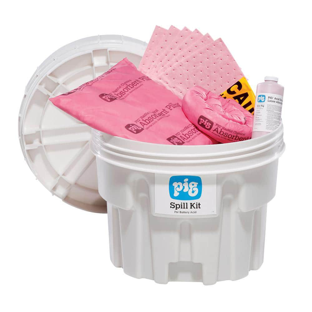 New Pig KIT352 Spill Kits; Kit Type: Battery Acid Spill Kit ; Container Type: Overpack ; Absorption Capacity: 11.7gal ; Color: White