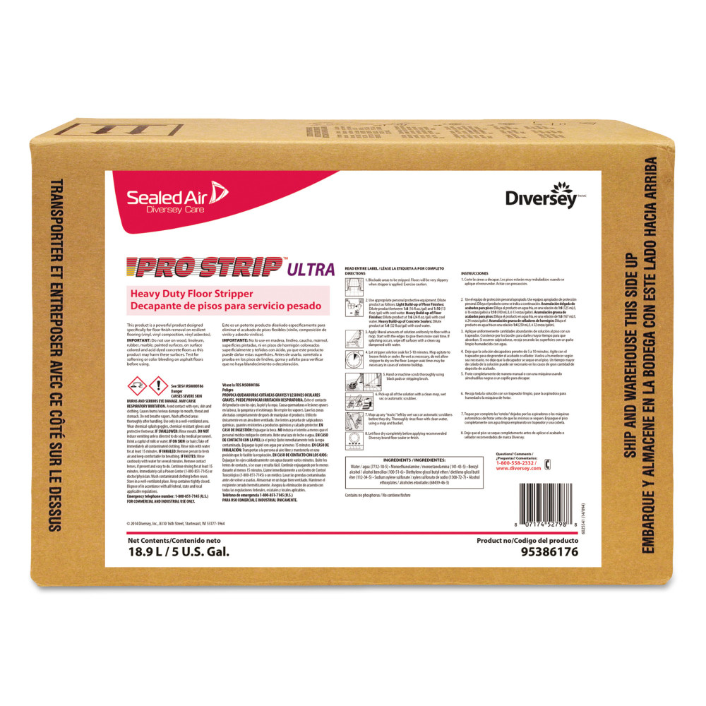 SEALED AIR CORPORATION SCJ 5386176 Diversey Pro-Strip Ultra Heavy-Duty Floor Stripper, Cherry Almond Scent, 5 Gallon Box