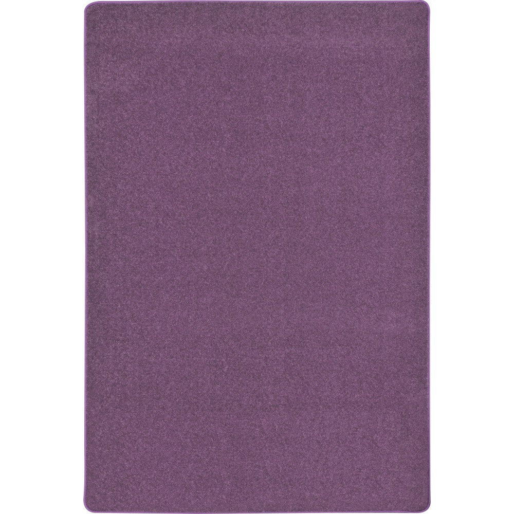 JOY CARPETS & CO. 80N-08 Joy Carpets Kid Essentials Solid Color Rectangle Area Rug, Endurance, 4ft x 6ft, Purple