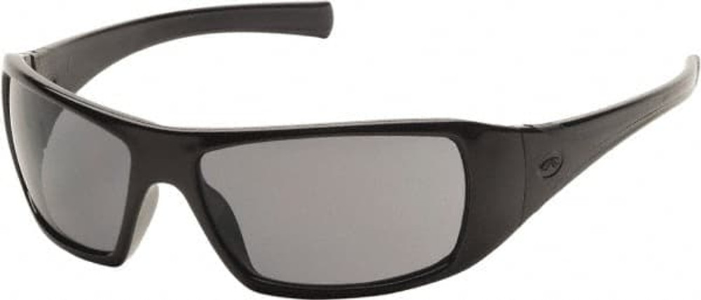 PYRAMEX SB5621D Safety Glass: Scratch-Resistant, Polycarbonate, Gray Lenses, Full-Framed, UV Protection