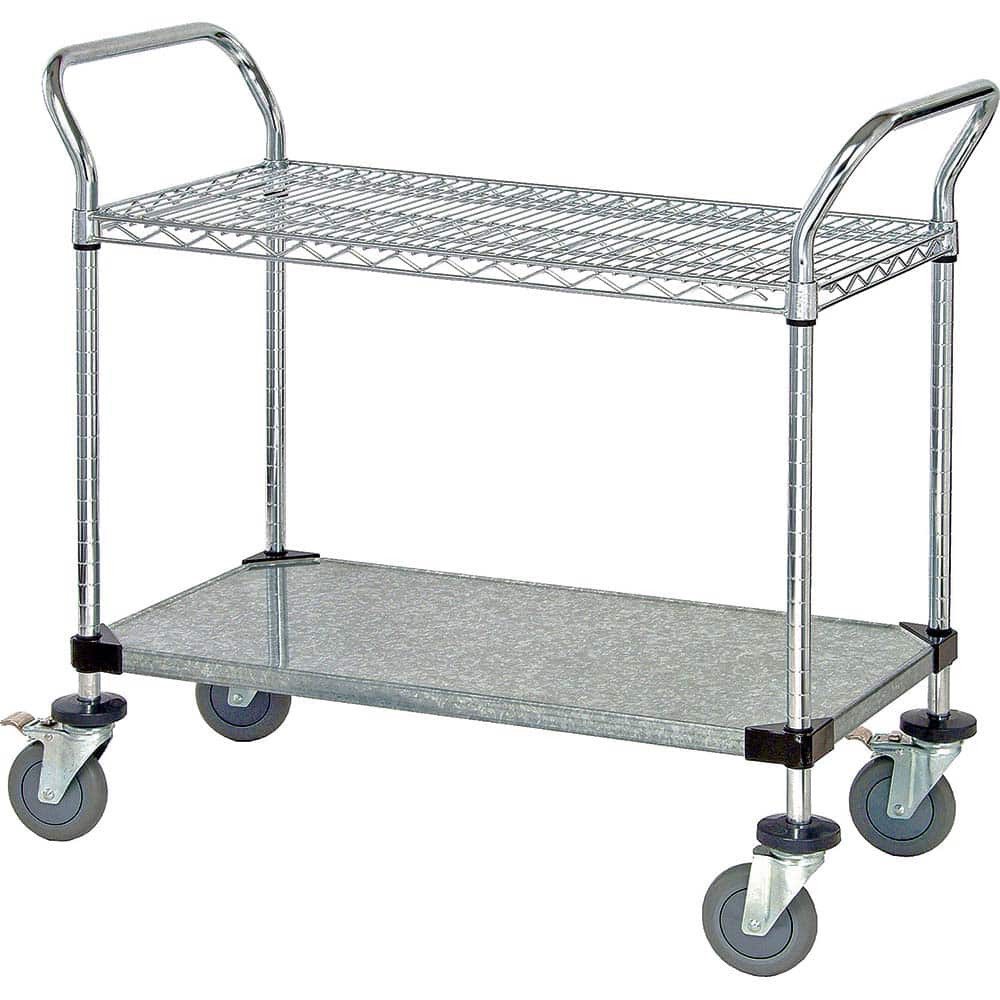 Quantum Storage WRC-1848-2CG Utility Cart: Wire, Silver