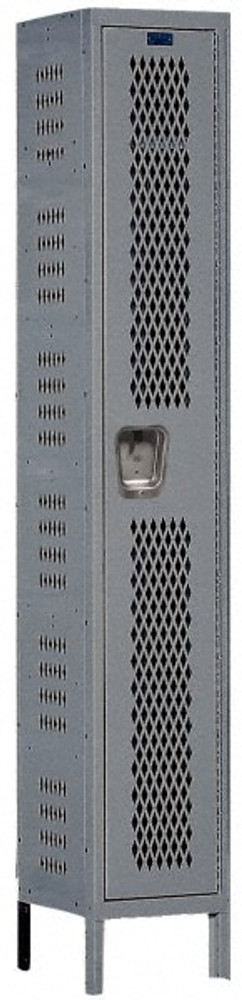 Hallowell U1228-1HV-A-HG 1-Wide Locker: 12" Wide, 11" Deep, 78" High, Padlock