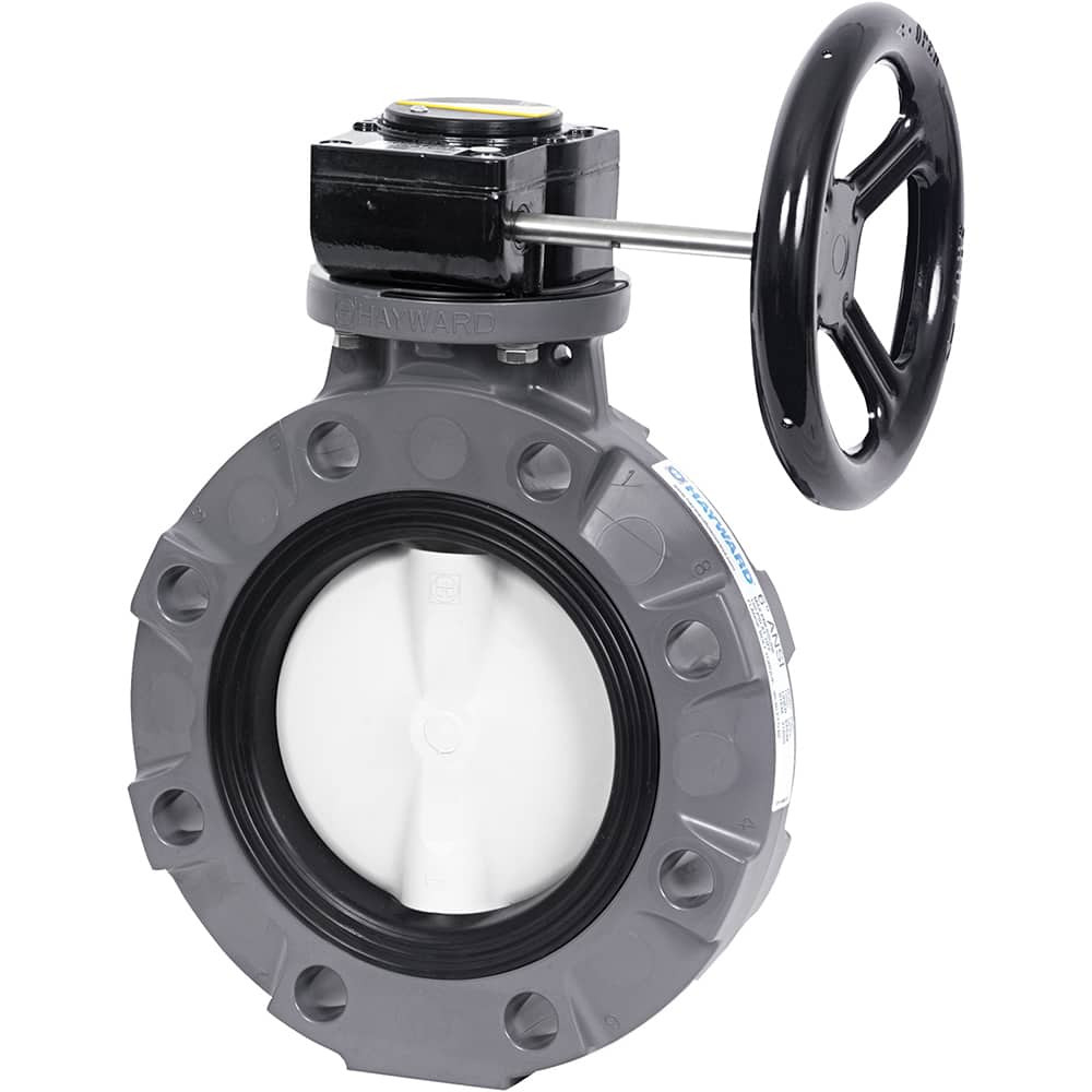 Hayward Flow Control BYV14040A0NG000 Manual Butterfly Valve: 4" Pipe, Gear Handle