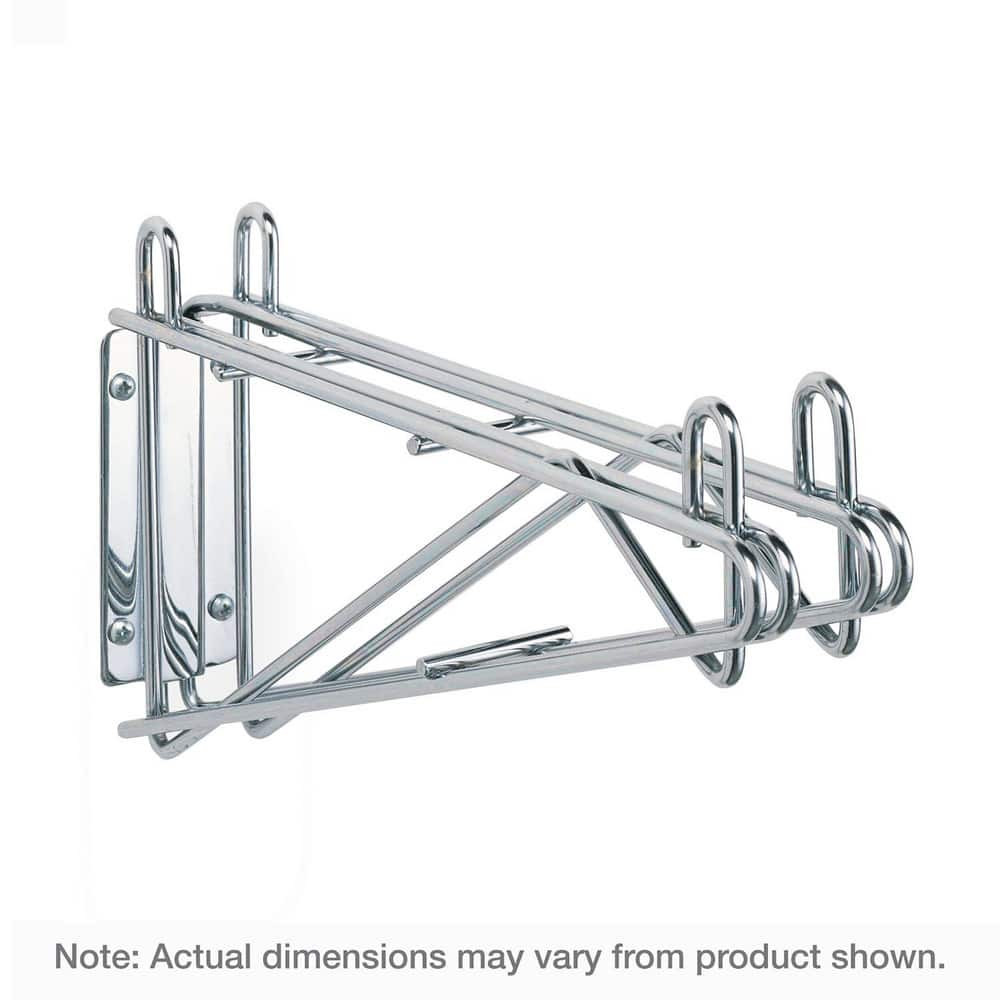 Metro 2WD24S Open Shelving Accessories & Components; Component Type: Direct Wall Mount Double Shelf Bracket ; For Use With: Metro Super Erecta Shelving ; Material: Stainless Steel ; Load Capacity: 250 ; Color: Silver ; Finish: Stainless Steel