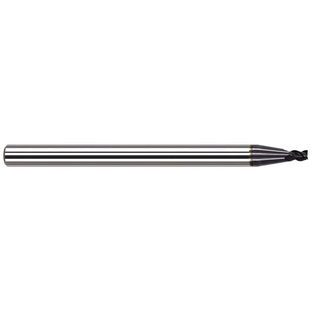 Harvey Tool 973740-C6 Square End Mill: 0.04'' Dia, 1/16'' LOC, 1/8'' Shank Dia, 1-1/2'' OAL, 3 Flutes, Solid Carbide