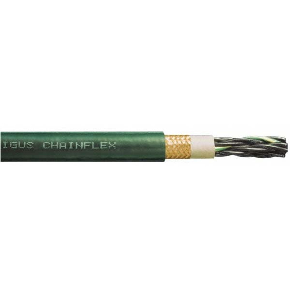 Igus CF6-05-12 Machine Tool Wire: 20 AWG, Green, 1' Long, Polyvinylchloride, 0.51" OD