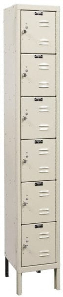 Hallowell U1258-6PT 1-Wide Locker: 12" Wide, 14" Deep, 78" High, Padlock