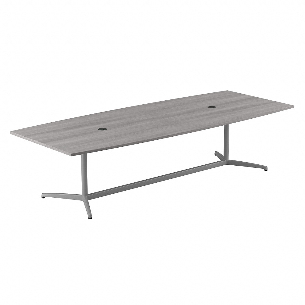 BUSH INDUSTRIES INC. 99TBM120PGSVK Bush Business Furniture 120inW x 48inD Boat-Shaped Conference Table With Metal Base, Platinum Gray, Standard Delivery