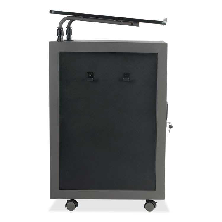 NATIONAL PUBLIC SEATING Oklahoma Sound® TWPL Teacher's WorkPod Lectern, 20 x 24 x 41, Charcoal Slate/Black