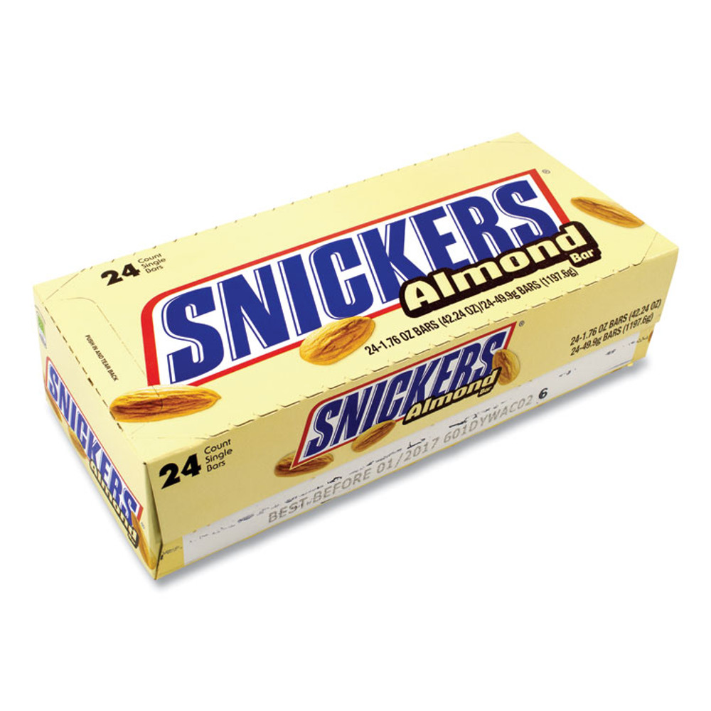 MARS, INC. Snickers® 20902448 Almond Bar, 1.76 oz Bar, 24 Bars/Box