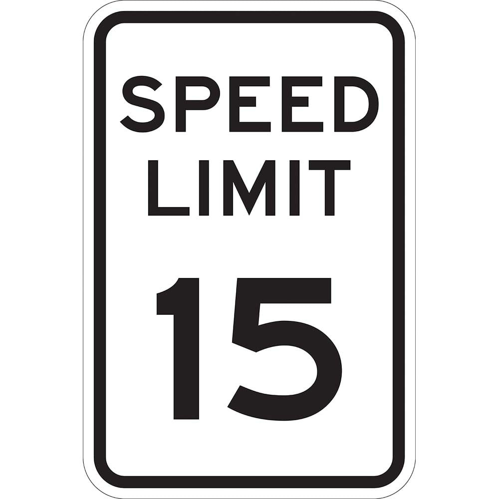 Lyle Signs T1-1012-EG12X18 Traffic & Parking Signs; MessageType: Speed Limit Signs ; Message or Graphic: Message Only ; Legend: Speed Limit 15 ; Graphic Type: None ; Reflectivity: Reflective; Engineer Grade ; Material: Aluminum