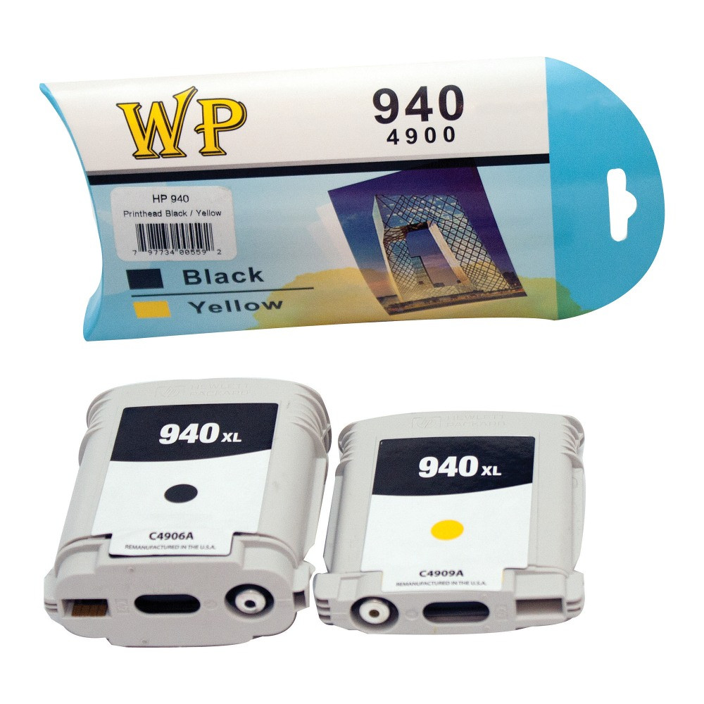 M&A GLOBAL CARTRIDGES LLC C4900A-C M&A Global Cartridges C4900A-C (HP C4900A) Black/Yellow Printheads, Pack Of 2