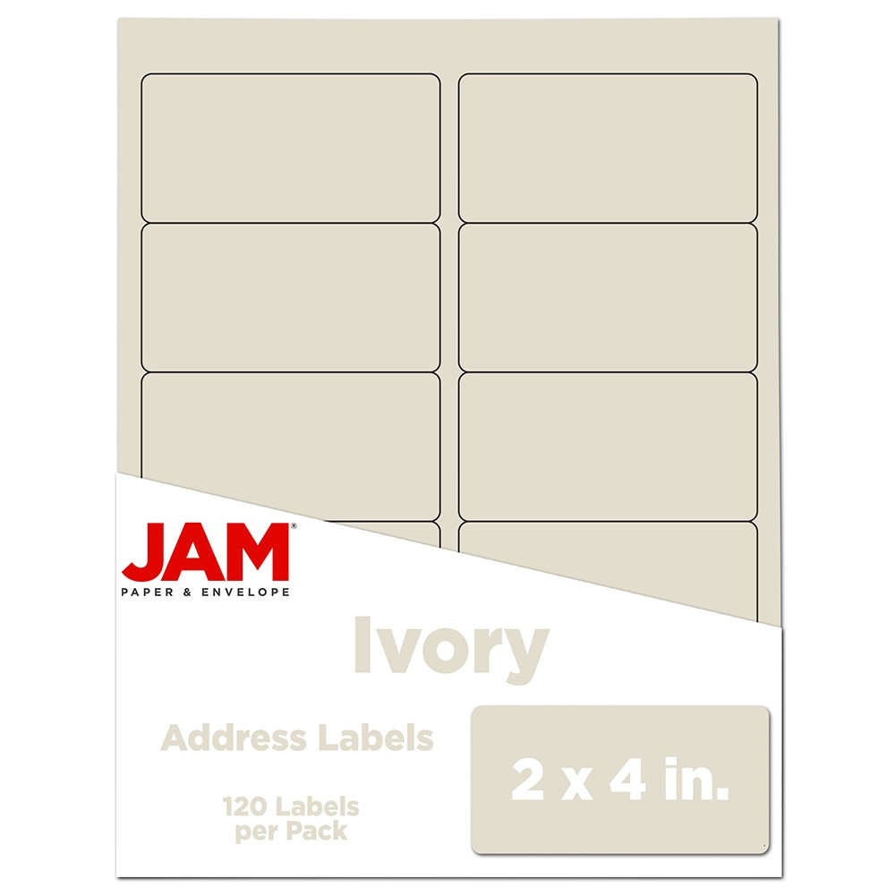 JAM PAPER AND ENVELOPE 17966070 JAM Paper Mailing Address Labels, Rectangle, 2in x 4in, Ivory, Pack Of 120