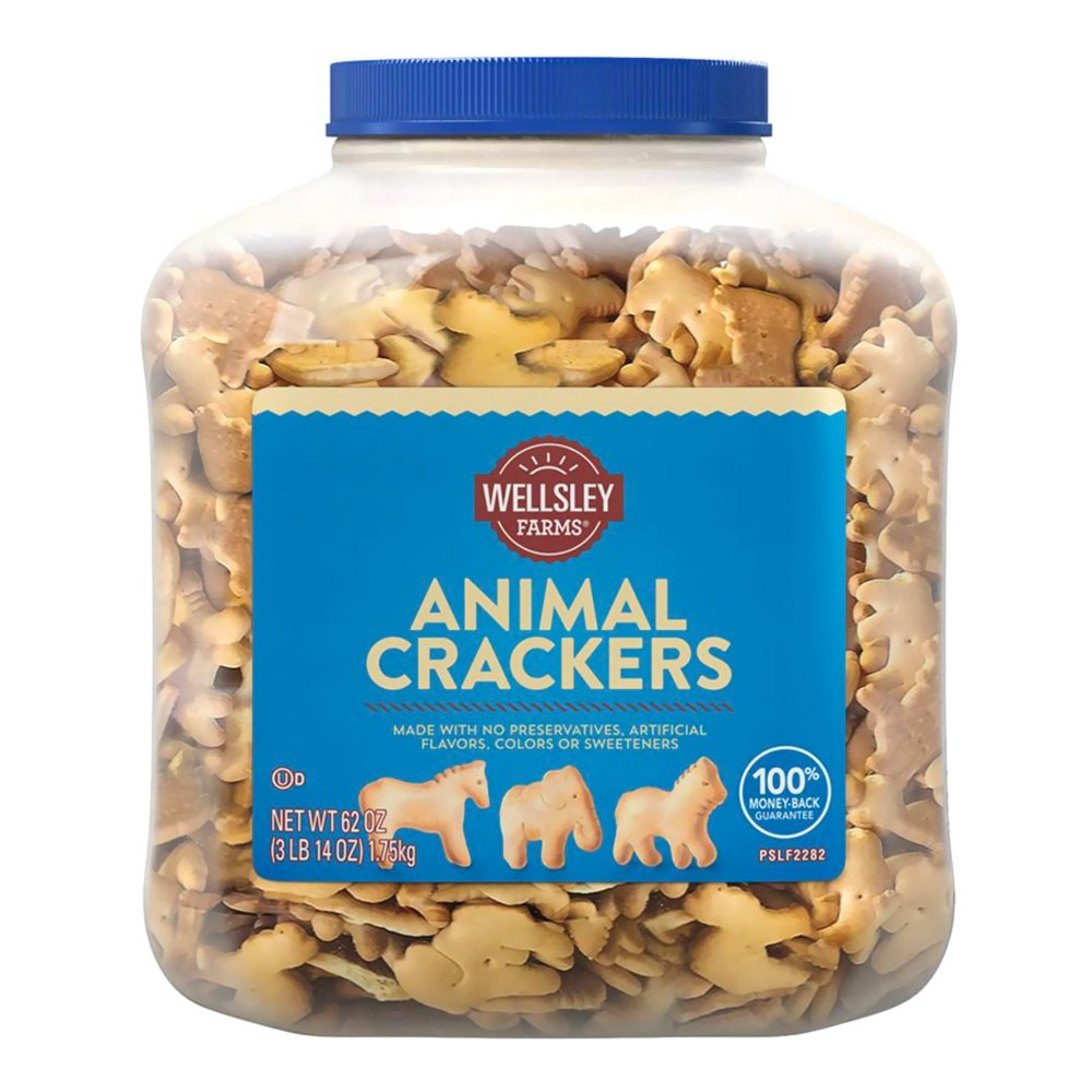 HIKVISION USA, INC Wellsley Farms 19300  Natural Animal Crackers, 62 Oz Tub