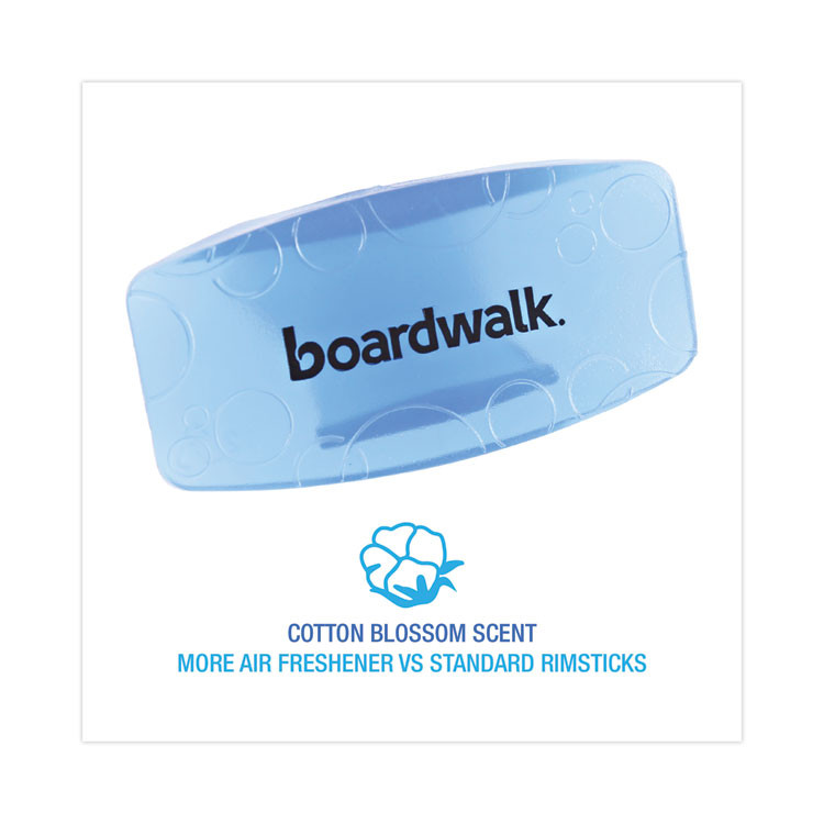 BOARDWALK CLIPCBL Toilet Bowl Clip, Cotton Blossom Scent, Blue, 12/Box