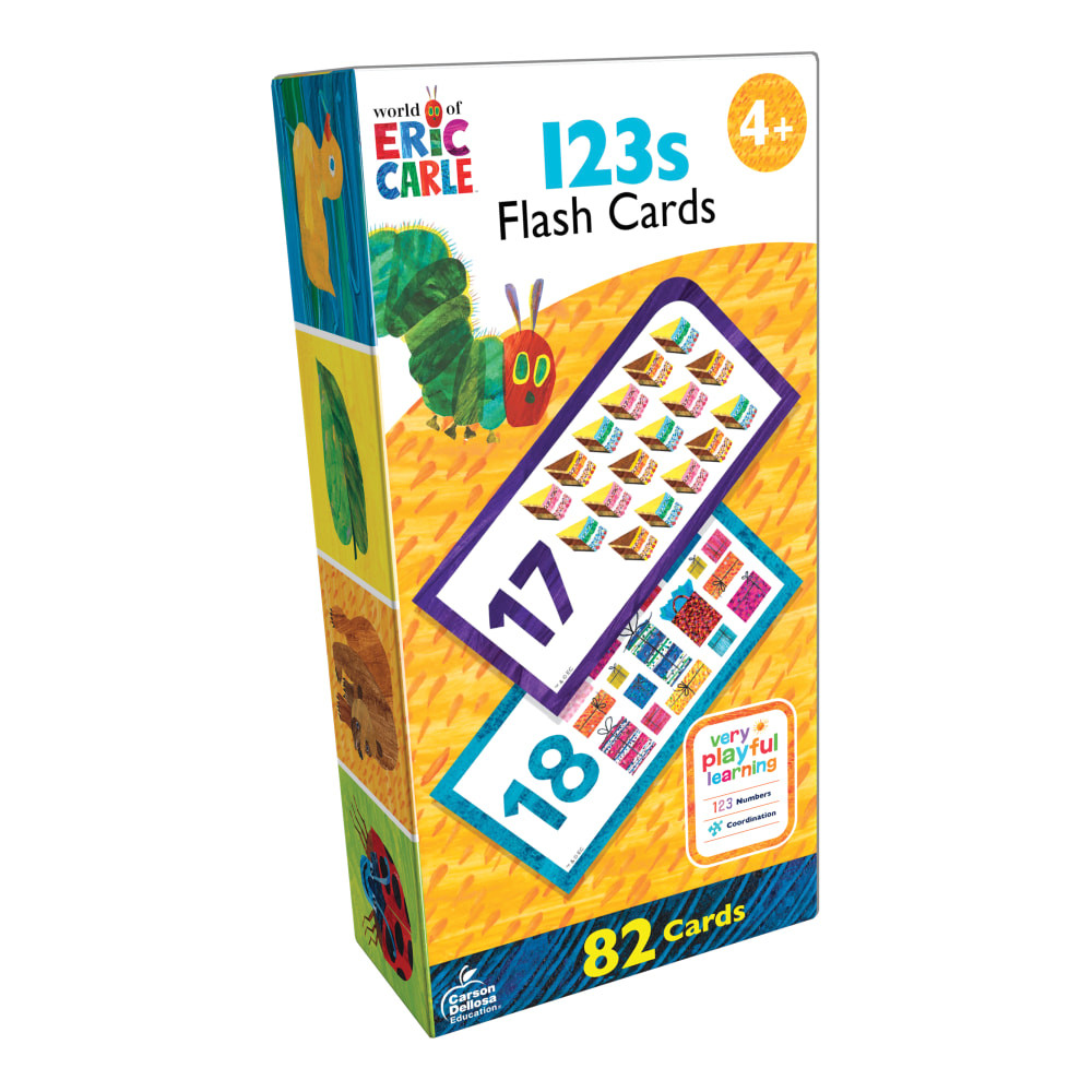 CARSON-DELLOSA PUBLISHING LLC Carson-Dellosa 134058  World Of Eric Carle Early Learning Flash Cards, 123s, Set Of 82 Flash Cards