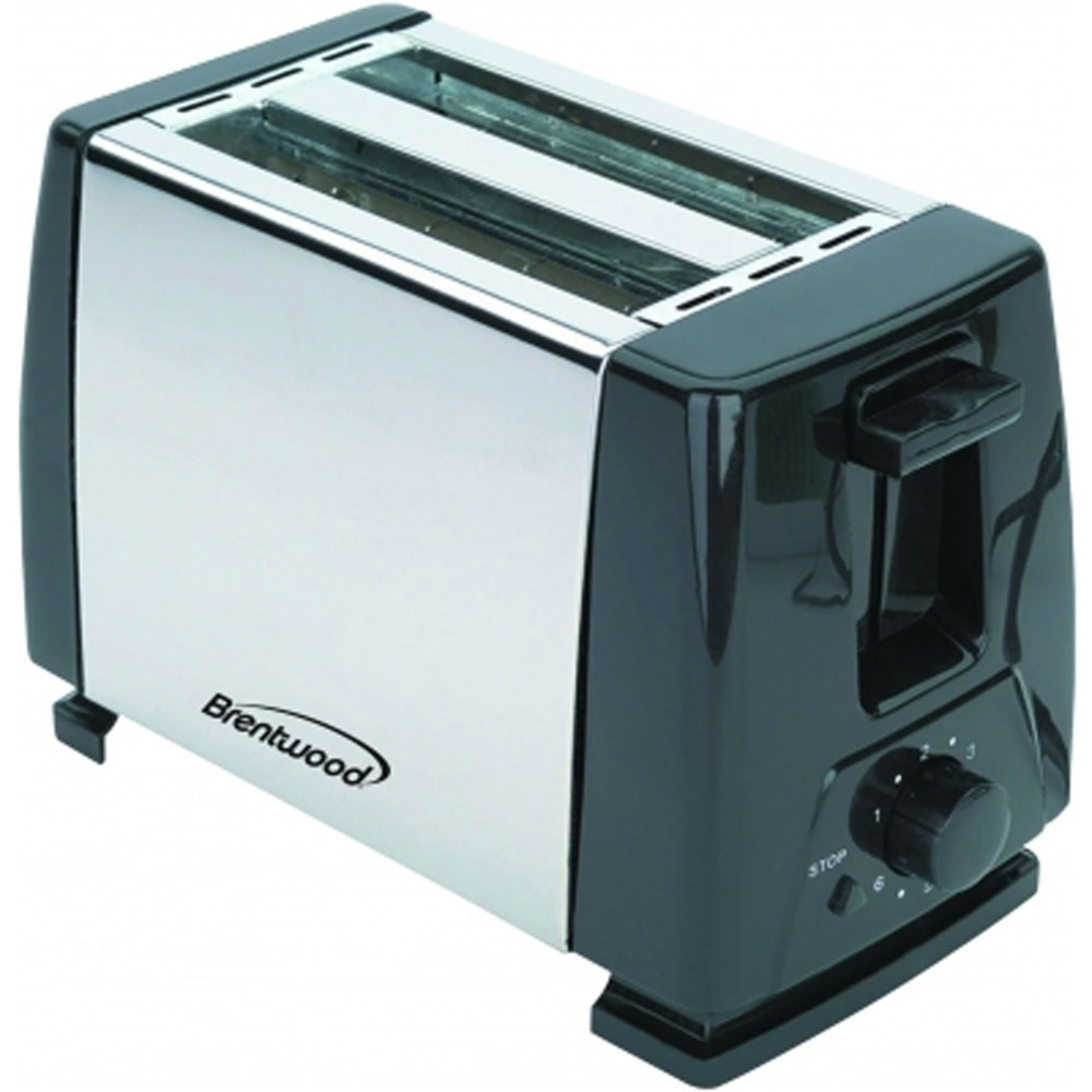 TODDYs PASTRY SHOP Brentwood 99583265M  2-Slice Toaster, Silver/Black