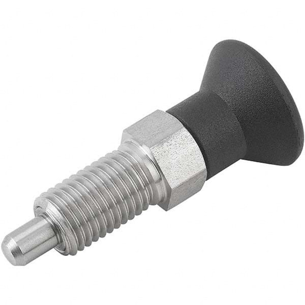 KIPP K0630.211105 M10x1, 15mm Thread Length, 5mm Plunger Diam, Locking Pin Knob Handle Indexing Plunger