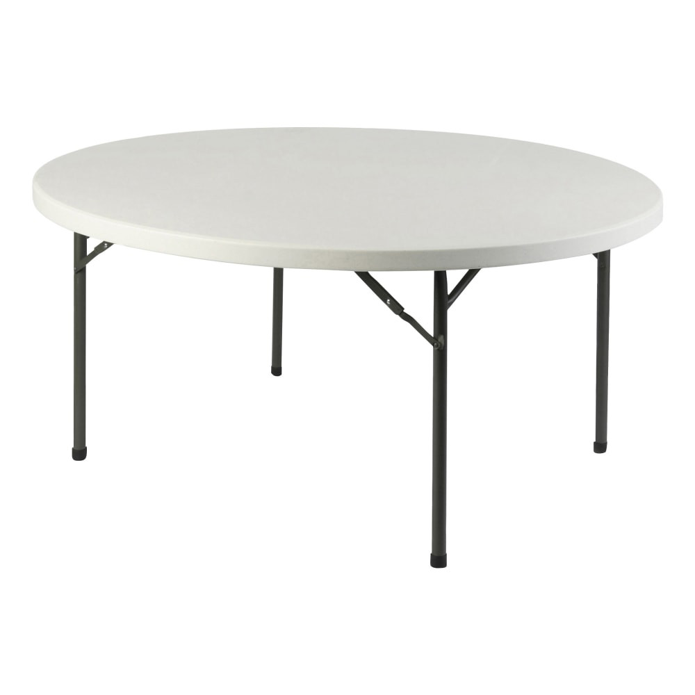 LORELL 60325  Banquet Folding Table, Round, 29-1/4inH x 71inW x 71inD, Platinum