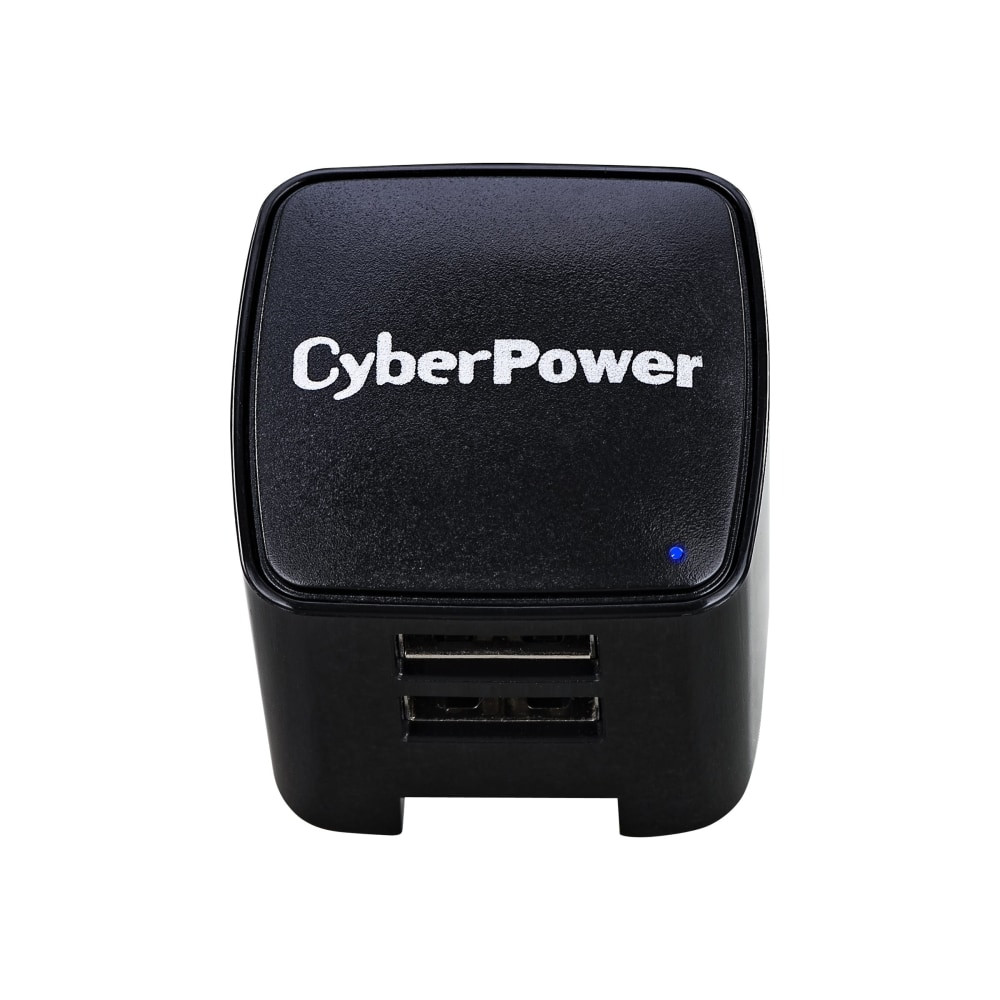 CYBERPOWERPC CyberPower TR12U3A  TR12U3A USB Charger with 2 Type A Ports - 2 USB Port(s) - 3.1 Amps (Shared), NEMA 5-15P, 100 VAC - 240 VAC, Black, 1YR Warranty
