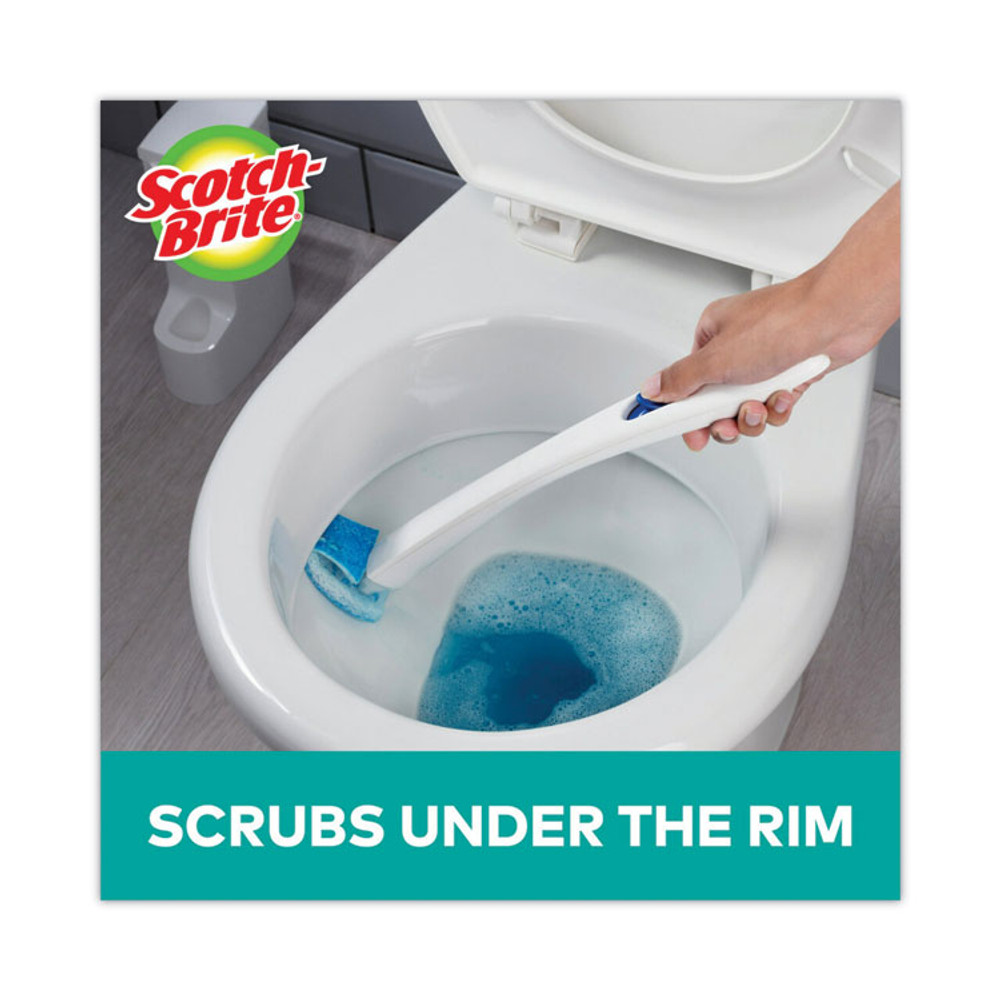 3M/COMMERCIAL TAPE DIV. Scotch-Brite® 558RF Disposable Toilet Scrubber Refill, Blue/White, 10/Pack