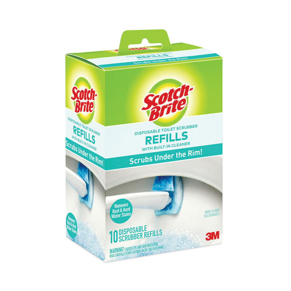 3M/COMMERCIAL TAPE DIV. Scotch-Brite® 558RF Disposable Toilet Scrubber Refill, Blue/White, 10/Pack