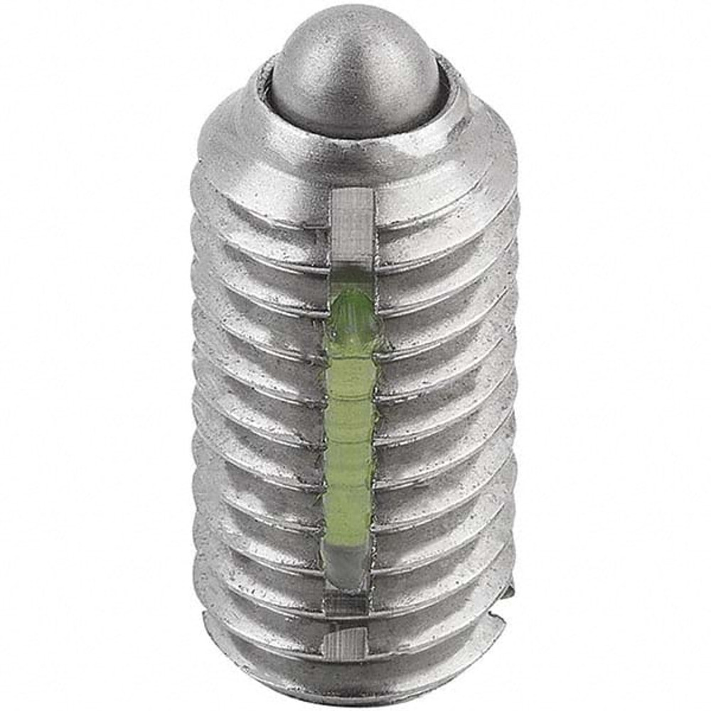 KIPP K0324.10 Threaded Spring Plunger: M10, 0.748" Thread Length, 0.1772" Dia, 0.0984" Projection