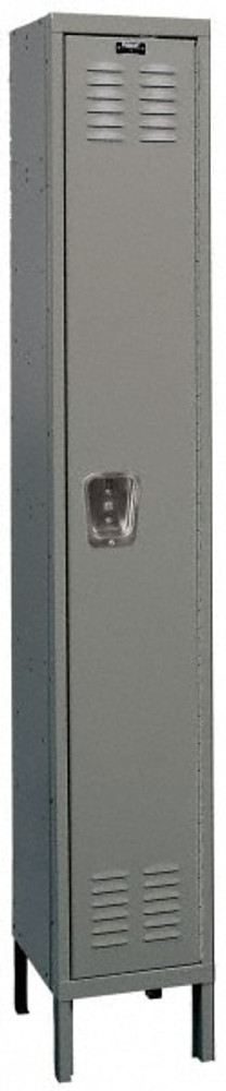 Hallowell U1588-1A-HG 1-Wide Locker: 15" Wide, 17" Deep, 78" High, Padlock