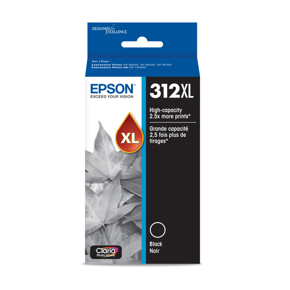 EPSON AMERICA INC. T312XL120-S Epson 312XL Claria Photo Black High-Yield Ink Cartridge,T312XL120-S