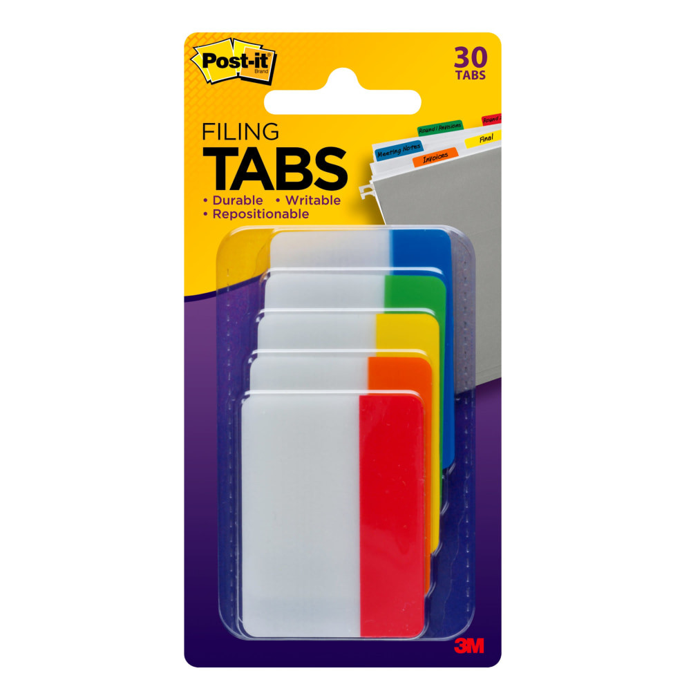 3M CO Post-it 686-ROYGB  Tabs, 2 in. x 1.5 in., Pack of 30 Tabs