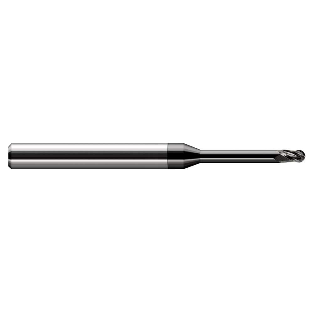 Harvey Tool 34262-C4 Ball End Mill: 0.062" Dia, 0.093" LOC, 3 Flute, Solid Carbide