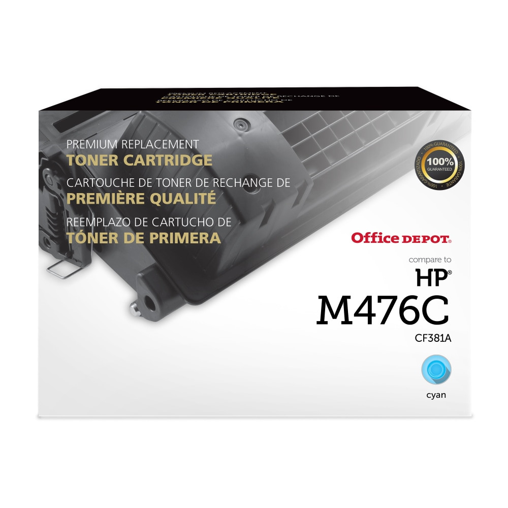 CLOVER TECHNOLOGIES GROUP, LLC 200741P Office Depot Remanufactured Cyan Toner Cartridge Replacement for HP 312A, OD312AC