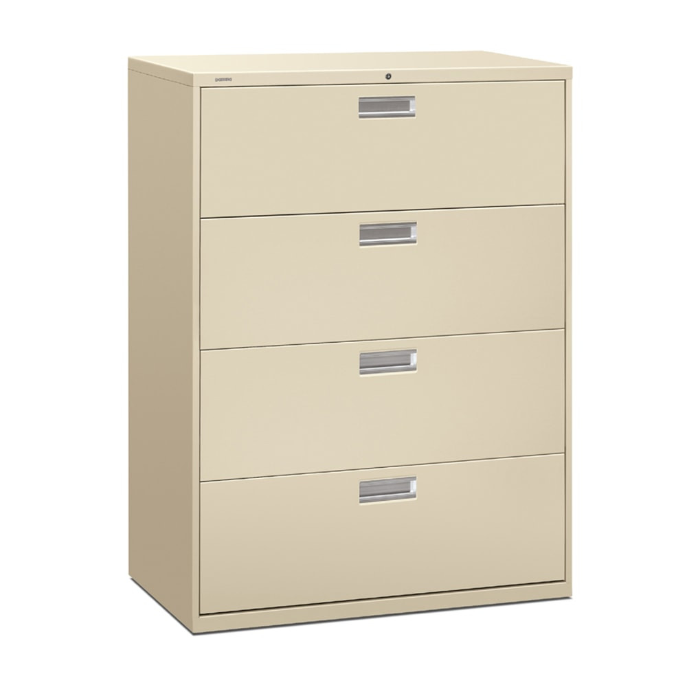 HNI CORPORATION HON 694L-L  Brigade 600 42inW x 19-1/4inD Lateral 4-Drawer File Cabinet, Putty