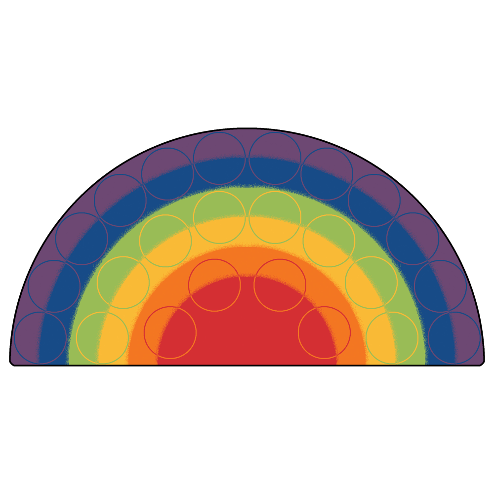 Gather your students around for story time with the Carpets For Kids Premium Collection Rug. The nylon material is soft and durable, while the KIDply Backing System helps keep the rug stable as kids come and go.  Durable nylon construction.  True Stain Blocker technology helps prevent messes.  KIDply Backing System provides stability.  Semi-circle design is designed to fit into small spaces.  This product is heavy and/or oversized and may need more than one person to handle.