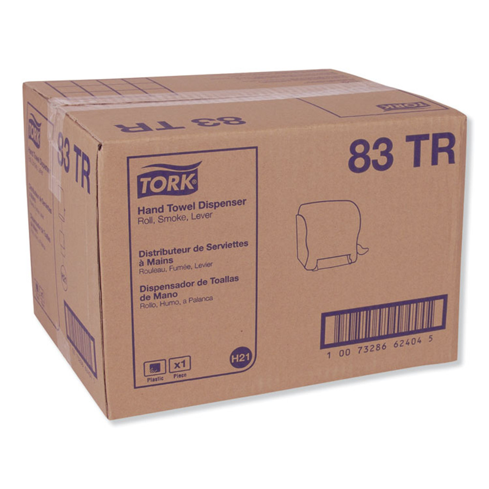 SCA TISSUE Tork® 83TR Compact Hand Towel Roll Dispenser, 12.49 x 8.6 x 12.82, Smoke