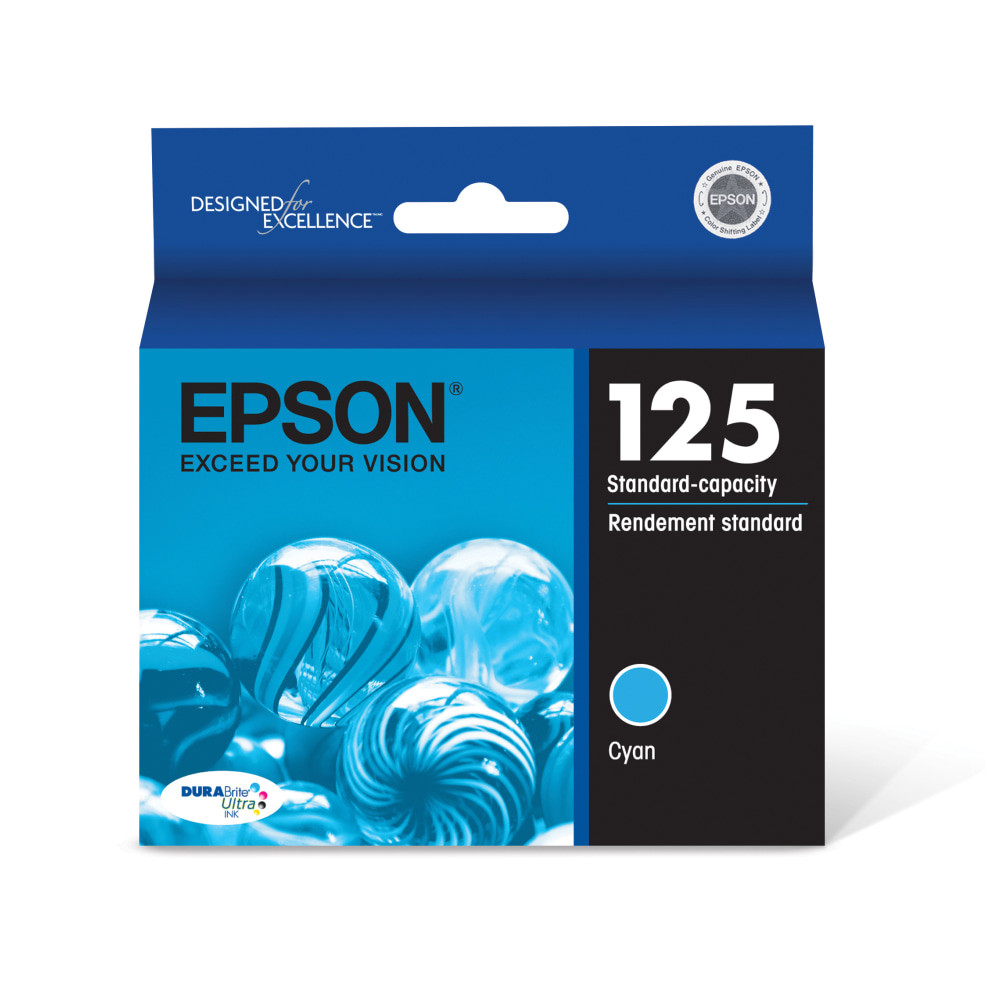 EPSON AMERICA INC. Epson T125220-S  125 DuraBrite Ultra Cyan Ink Cartridge, T125220-S