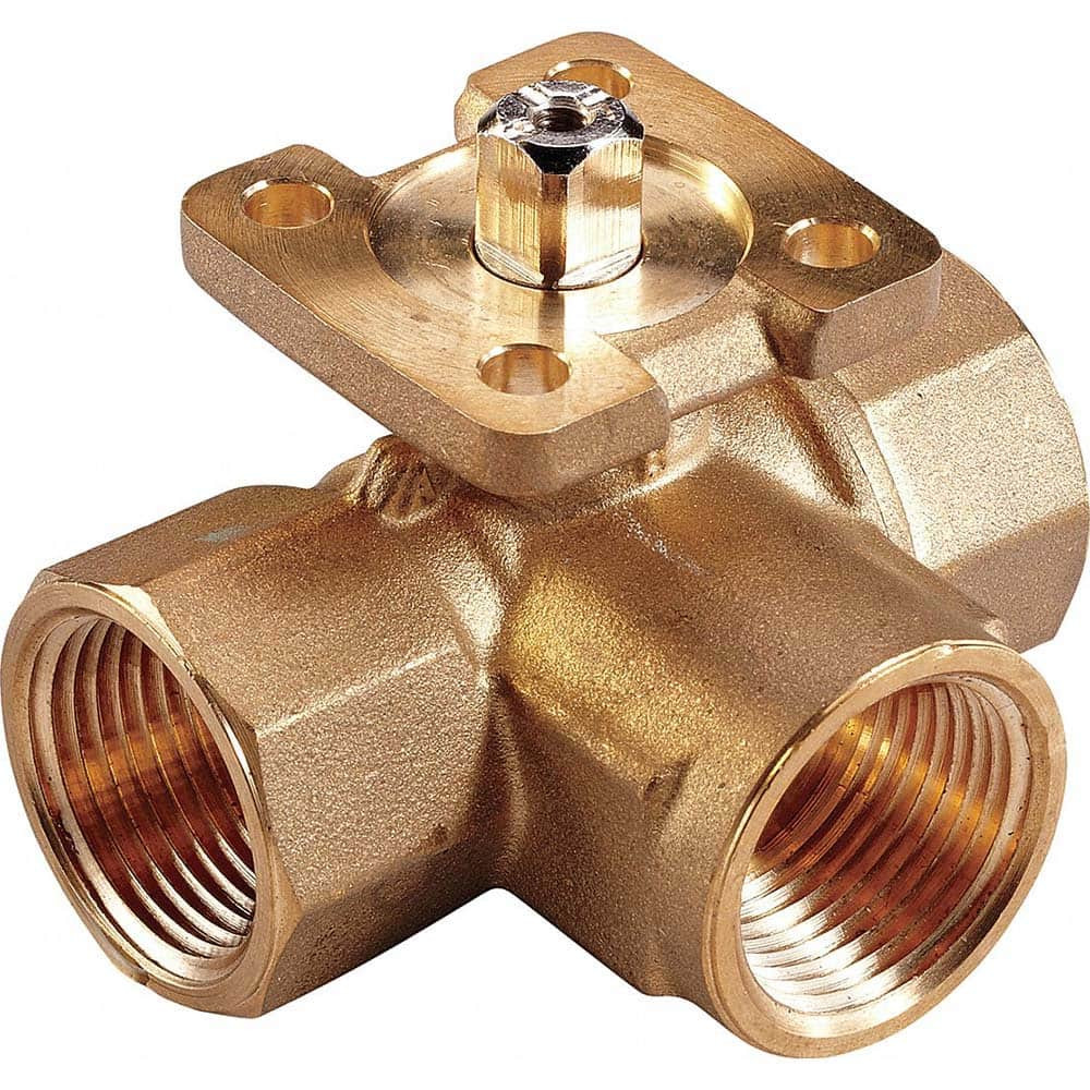 Johnson Controls VG1845CN 3-Way Manual Ball Valve: 1" Pipe, NPT(F) Port, Stainless Steel