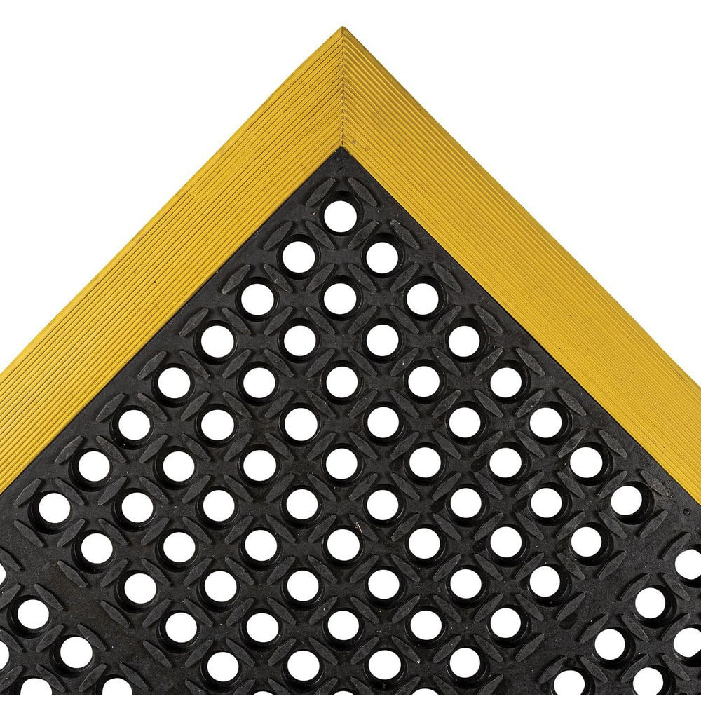 Notrax 514S4064YB Anti-Fatigue Mat: 64" Length, 40" Wide, Natural Rubber, Beveled Edge, Standard-Duty