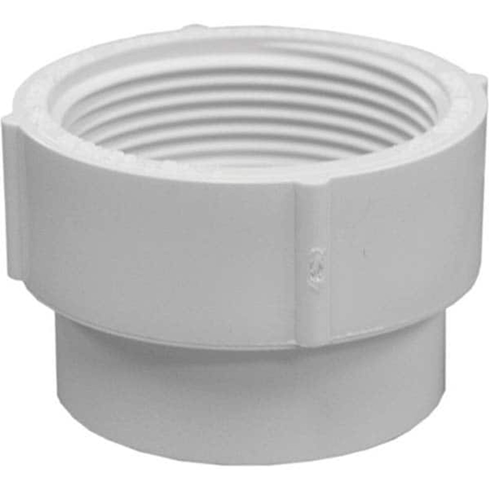 Jones Stephens PFA629 Drain, Waste & Vent Fitting Cleanout Adapter: 3" Fitting, Spig x FPT, Polyvinylchloride