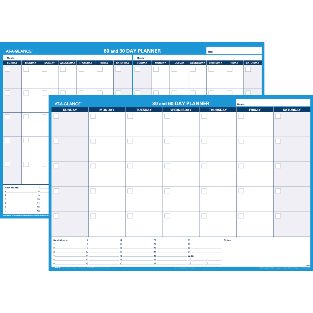 ACCO BRANDS USA, LLC AT-A-GLANCE PM33328  Undated Erasable/Reversible Wall Planner, 30/60 Day, 48in x 32in, 30% Recycled, PM33328