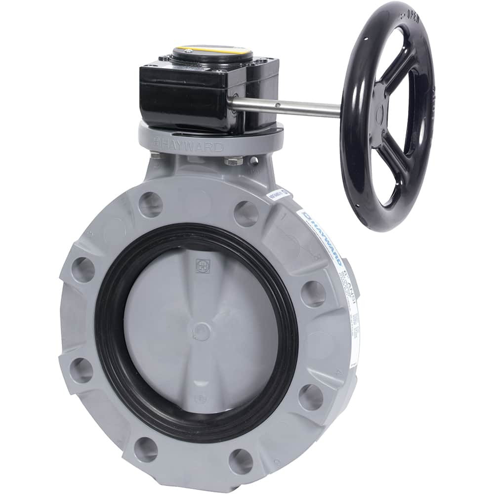 Hayward Flow Control BYV22080A0EGI00 Manual Butterfly Valve: 8" Pipe, Gear Handle