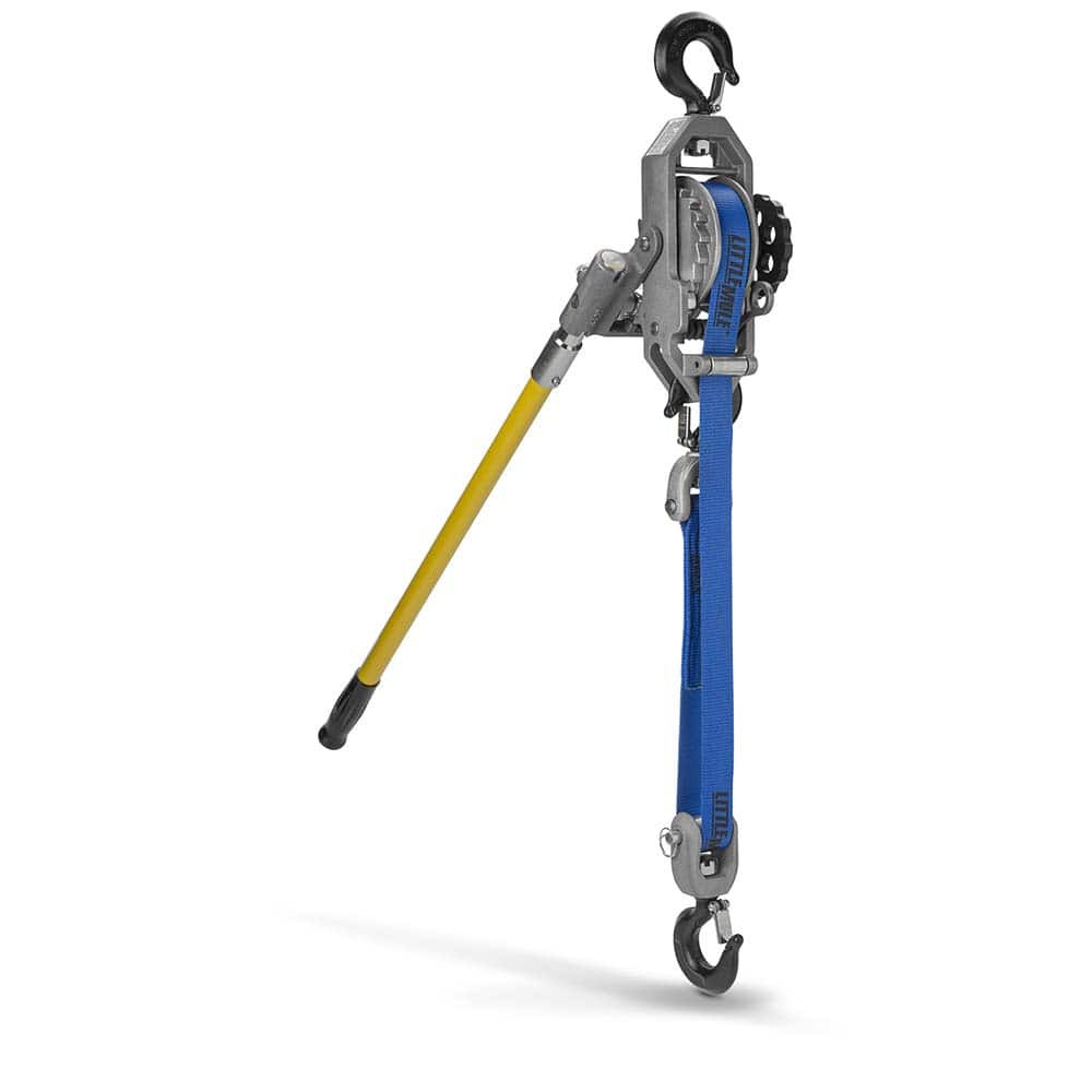 Little Mule 04491WC Manual Hoists-Chain, Rope & Strap; Lifting Material: Strap ; Capacity (Lb.): 2000 ; Lift Height (Feet): 11 ; Chain Overhauled To Lift Load On Foot: 37 (Inch)