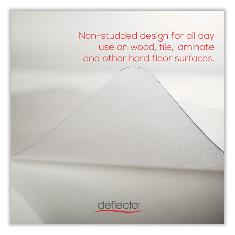 DEFLECTO CORPORATION CM2E242 EconoMat Non-Studded All Day Use Chair Mat for Hard Floors, Rectangular, 45" x 53", Clear, Ships Flat