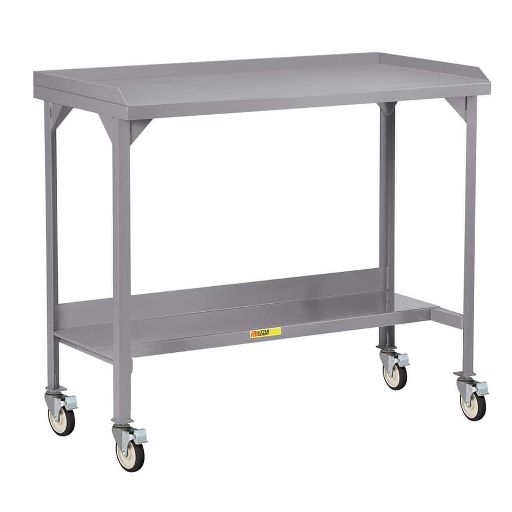 Little Giant. WSL2-2460-4TL Mobile Work Benches; Bench Type: Mobile Workbench ; Edge Type: Straight ; Depth (Inch): 24 ; Leg Style: Fixed ; Load Capacity (Lb. - 3 Decimals): 1000 ; Color: Gray