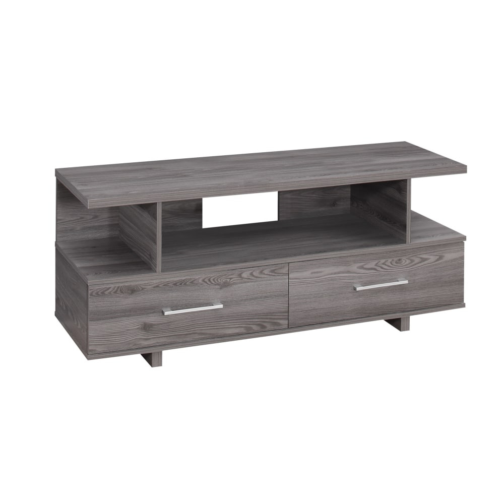 MONARCH PRODUCTS Monarch Specialties I 2608  Luca TV Stand, 20inH x 47-3/4inW x 15-3/4inD, Gray