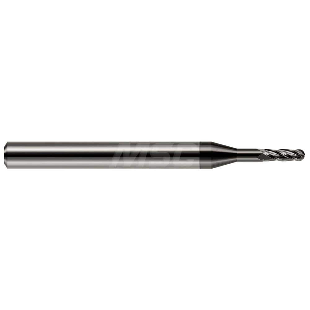 Harvey Tool 982893-C4 Ball End Mill: 0.093" Dia, 0.279" LOC, 4 Flute, Solid Carbide