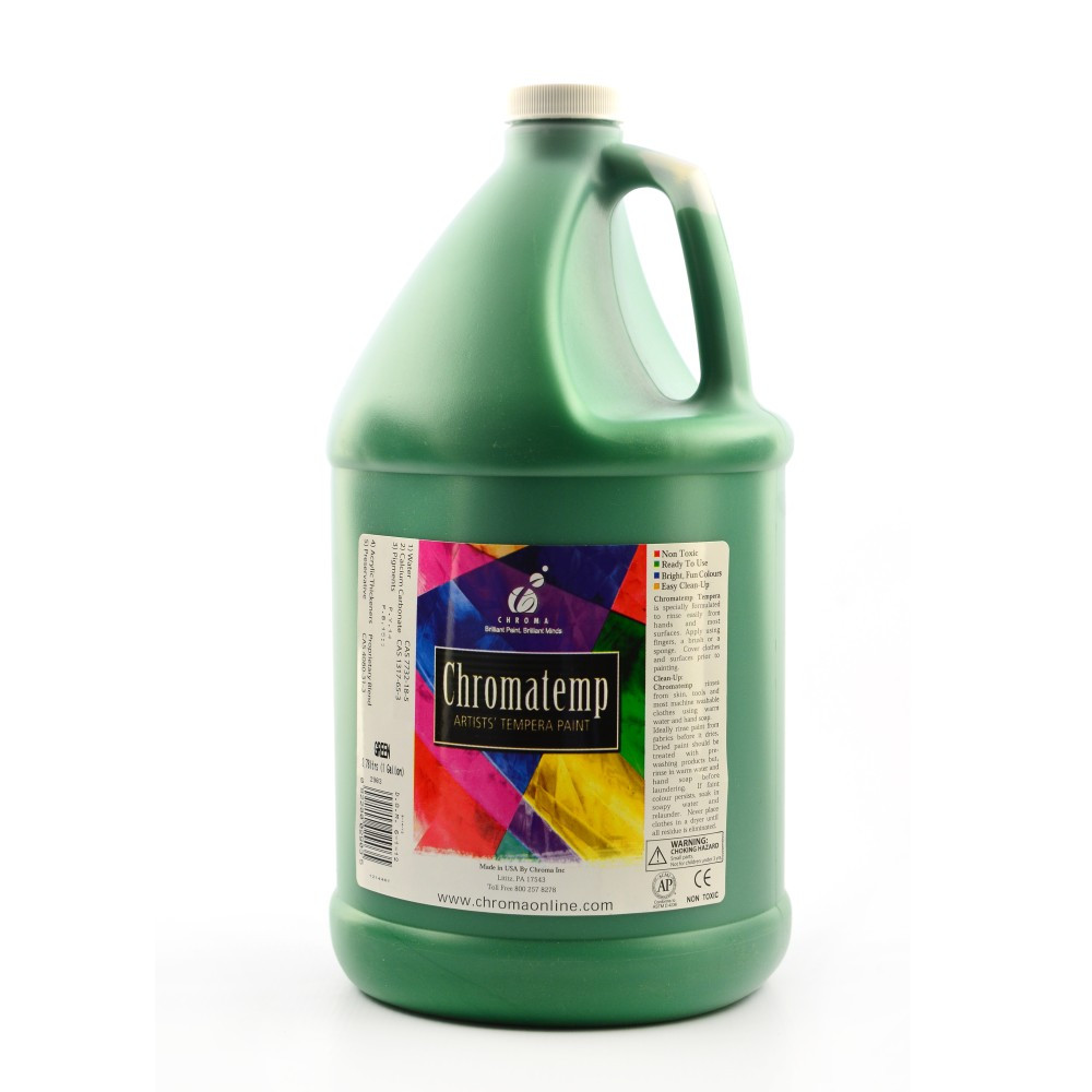 CHROMA ACRYLICS, INC. 2903 Chroma ChromaTemp Artists Tempera Paint, 1 Gallon, Green